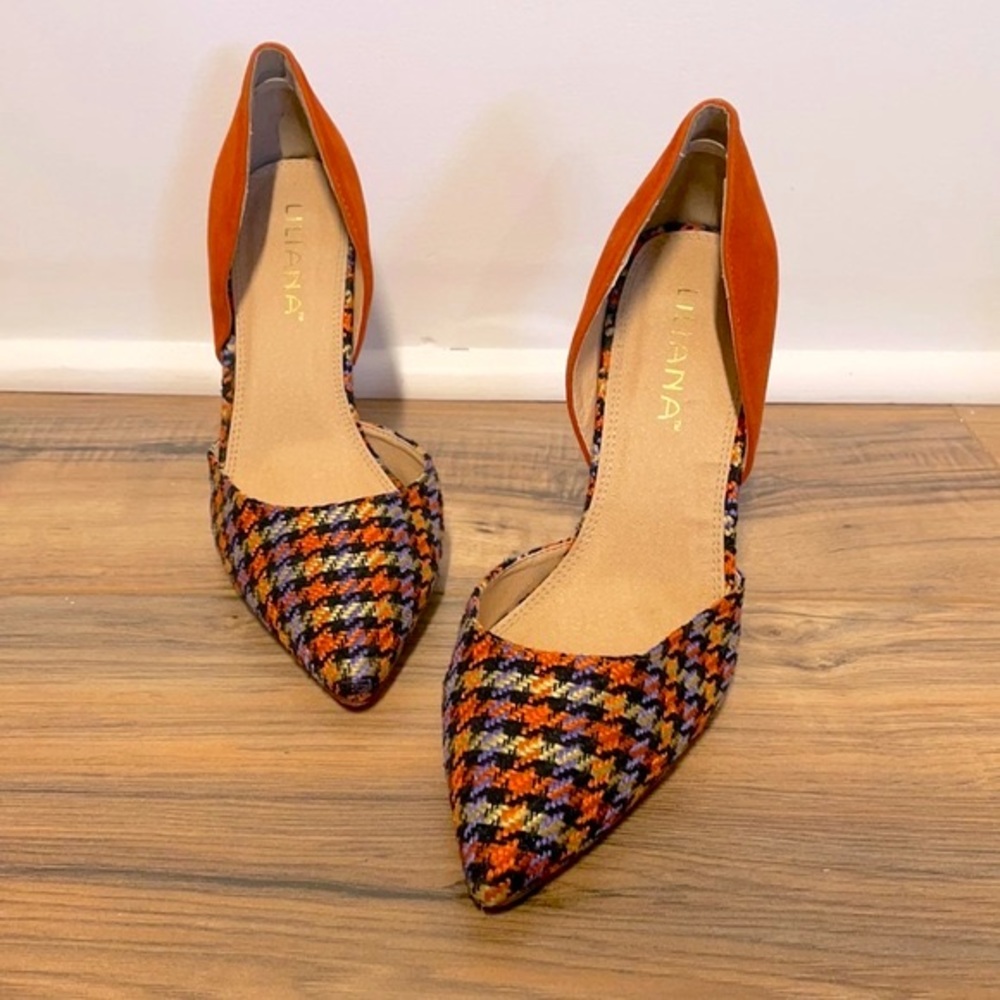 LILIANA | Suede Houndstooth High Heel Stiletto Pump